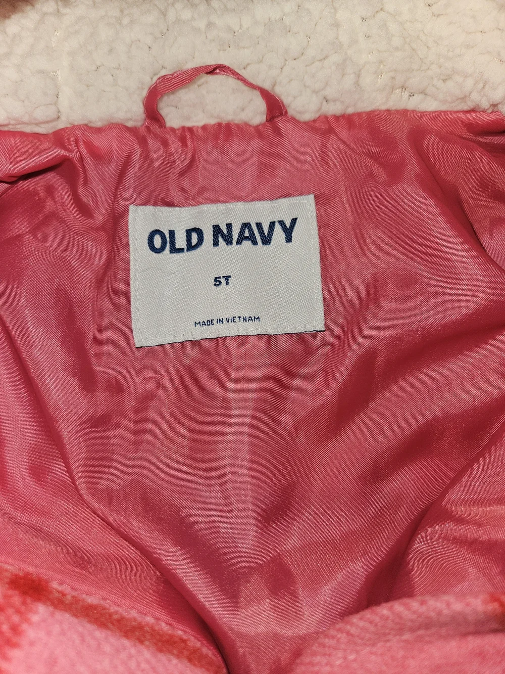 Old Navy Pink Plaid Hooded Kids Pea Coat